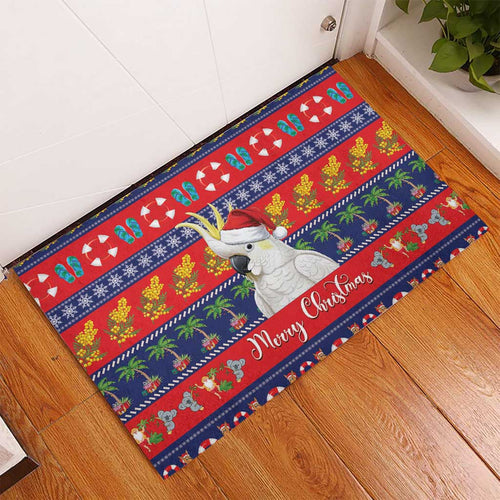 Sulphur-crested Cockatoo Australia Christmas Rubber Doormat Aussie Xmas Beach Vibes - Aussie Hoodie