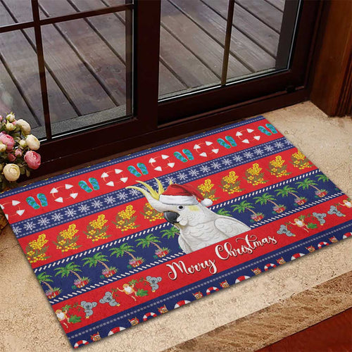 Sulphur-crested Cockatoo Australia Christmas Rubber Doormat Aussie Xmas Beach Vibes - Aussie Hoodie