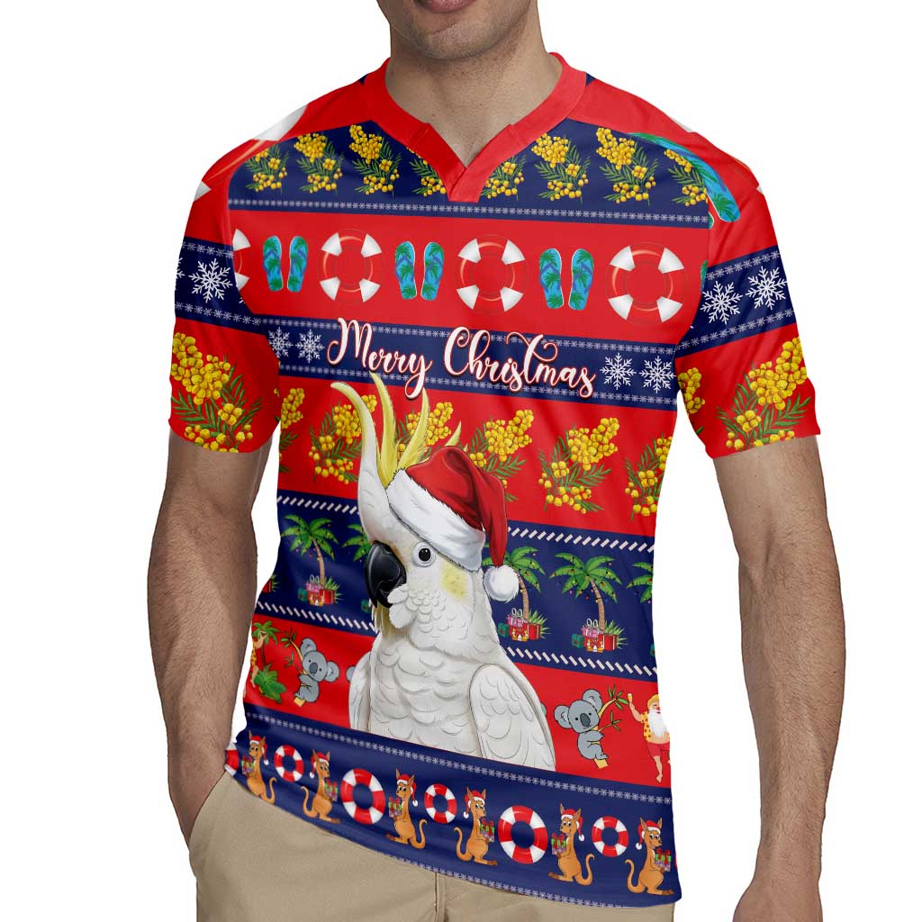 Sulphur-crested Cockatoo Australia Christmas Rugby Jersey Aussie Xmas Beach Vibes - Aussie Hoodie