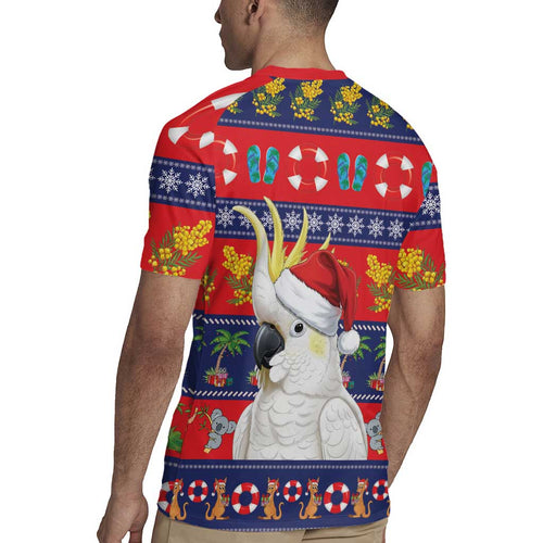 Sulphur-crested Cockatoo Australia Christmas Rugby Jersey Aussie Xmas Beach Vibes - Aussie Hoodie