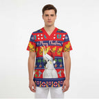 Sulphur-crested Cockatoo Australia Christmas Scrub Top Aussie Xmas Beach Vibes - Aussie Hoodie