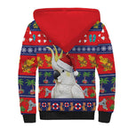 Sulphur-crested Cockatoo Australia Christmas Sherpa Hoodie Aussie Xmas Beach Vibes - Aussie Hoodie
