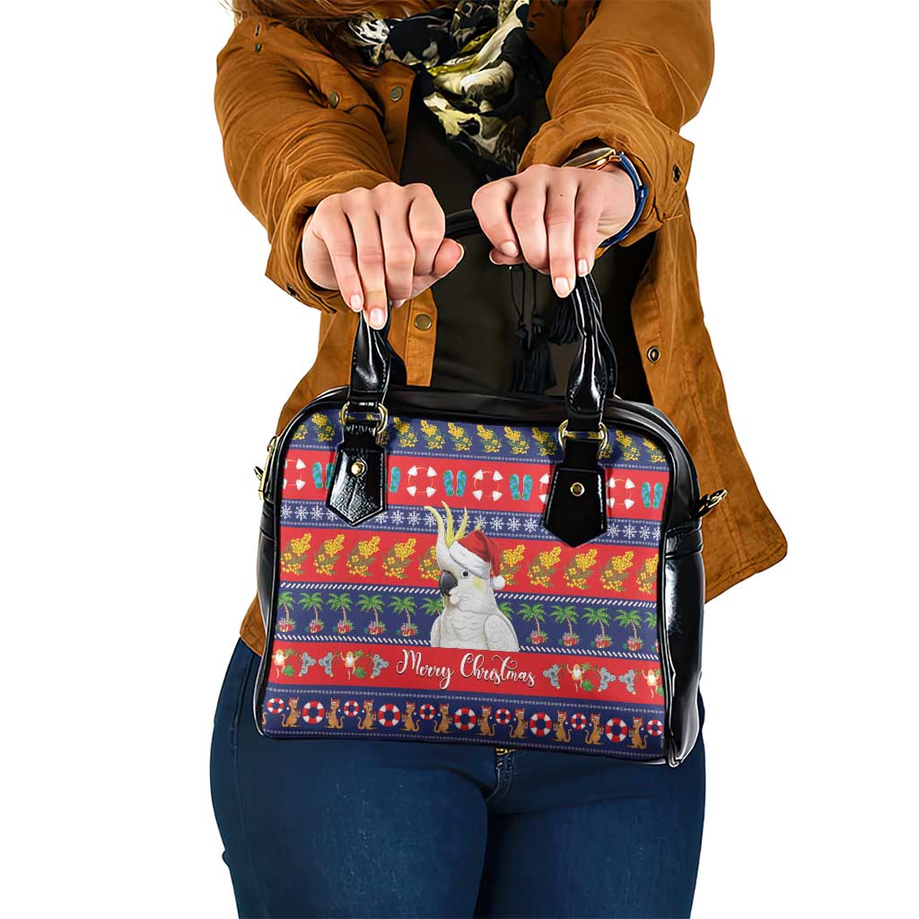 Sulphur-crested Cockatoo Australia Christmas Shoulder Handbag Aussie Xmas Beach Vibes - Aussie Hoodie
