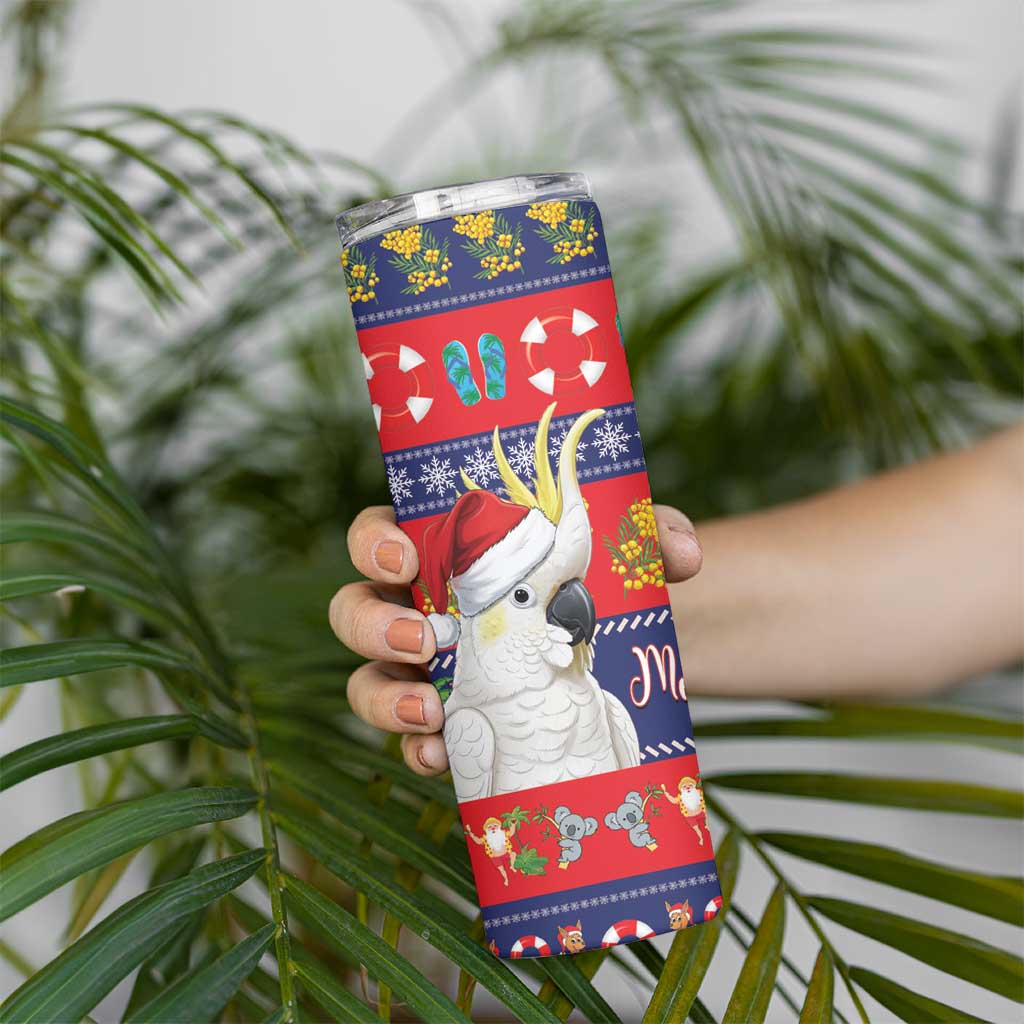 Sulphur-crested Cockatoo Australia Christmas Skinny Tumbler Aussie Xmas Beach Vibes - Aussie Hoodie