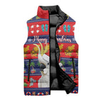 Sulphur-crested Cockatoo Australia Christmas Sleeveless Puffer Jacket Aussie Xmas Beach Vibes - Aussie Hoodie
