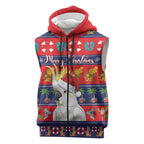 Sulphur-crested Cockatoo Australia Christmas Sleeveless Zip Hoodie Aussie Xmas Beach Vibes LT14