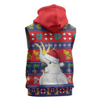 Sulphur-crested Cockatoo Australia Christmas Sleeveless Zip Hoodie Aussie Xmas Beach Vibes LT14