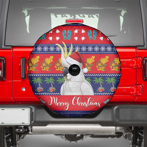 Sulphur-crested Cockatoo Australia Christmas Spare Tire Cover Aussie Xmas Beach Vibes - Aussie Hoodie