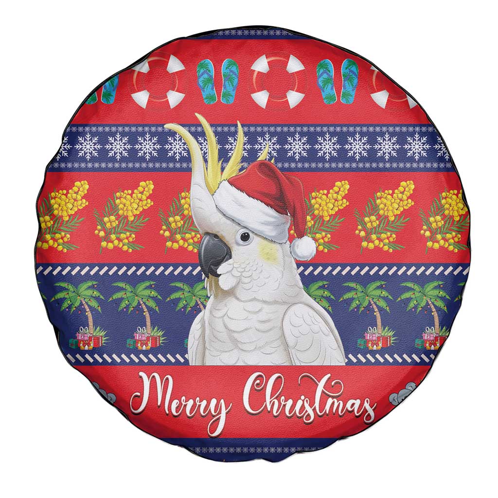 Sulphur-crested Cockatoo Australia Christmas Spare Tire Cover Aussie Xmas Beach Vibes - Aussie Hoodie