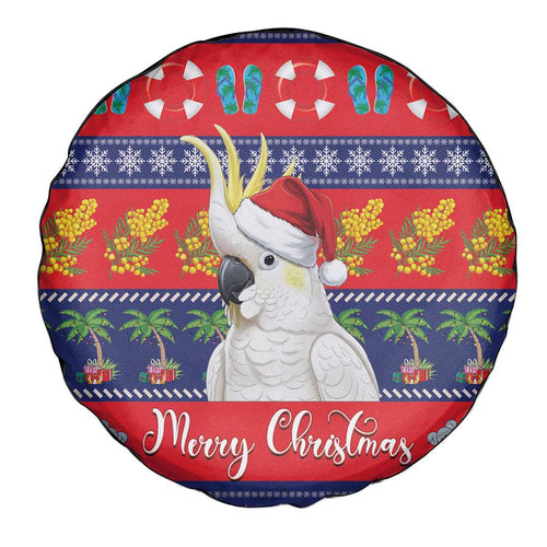 Sulphur-crested Cockatoo Australia Christmas Spare Tire Cover Aussie Xmas Beach Vibes - Aussie Hoodie