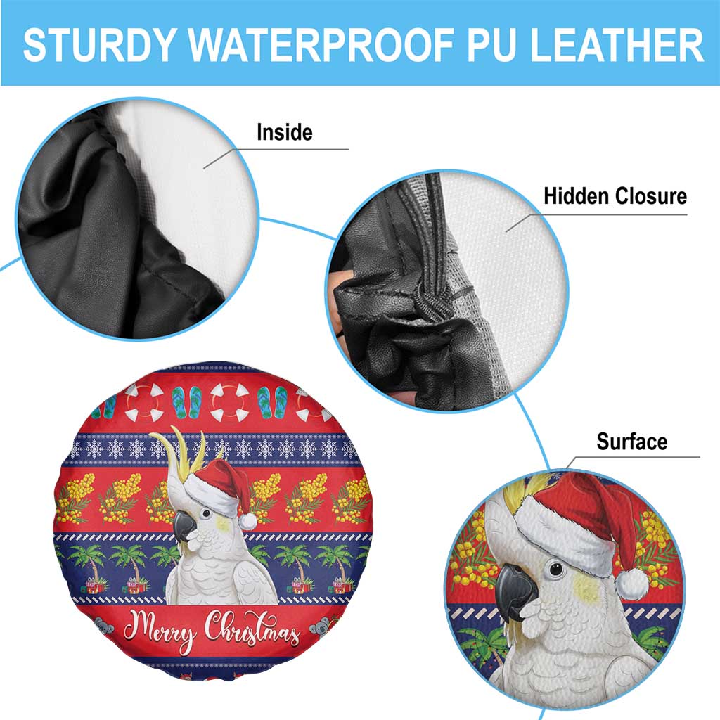 Sulphur-crested Cockatoo Australia Christmas Spare Tire Cover Aussie Xmas Beach Vibes - Aussie Hoodie