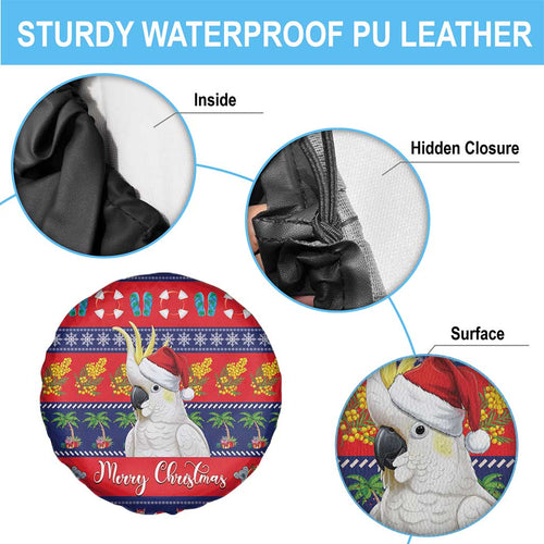 Sulphur-crested Cockatoo Australia Christmas Spare Tire Cover Aussie Xmas Beach Vibes - Aussie Hoodie