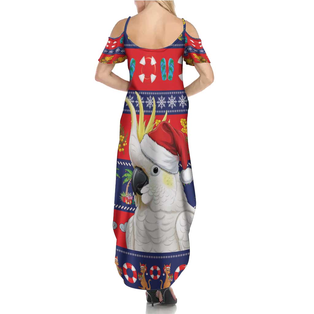 Sulphur-crested Cockatoo Australia Christmas Summer Maxi Dress Aussie Xmas Beach Vibes - Aussie Hoodie