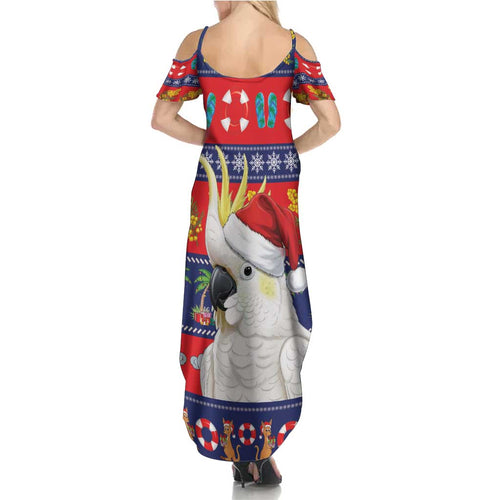 Sulphur-crested Cockatoo Australia Christmas Summer Maxi Dress Aussie Xmas Beach Vibes - Aussie Hoodie