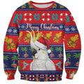 Sulphur-crested Cockatoo Australia Christmas Sweatshirt Aussie Xmas Beach Vibes - Aussie Hoodie