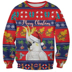 Sulphur-crested Cockatoo Australia Christmas Sweatshirt Aussie Xmas Beach Vibes - Aussie Hoodie