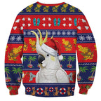 Sulphur-crested Cockatoo Australia Christmas Sweatshirt Aussie Xmas Beach Vibes - Aussie Hoodie