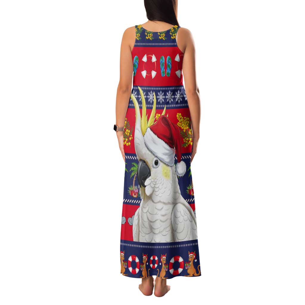 Sulphur-crested Cockatoo Australia Christmas Tank Maxi Dress Aussie Xmas Beach Vibes - Aussie Hoodie