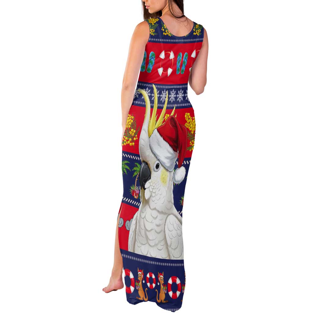 Sulphur-crested Cockatoo Australia Christmas Tank Maxi Dress Aussie Xmas Beach Vibes - Aussie Hoodie