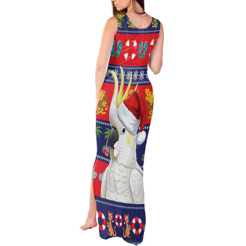 Sulphur-crested Cockatoo Australia Christmas Tank Maxi Dress Aussie Xmas Beach Vibes - Aussie Hoodie