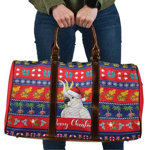 Sulphur-crested Cockatoo Australia Christmas Travel Bag Aussie Xmas Beach Vibes - Aussie Hoodie