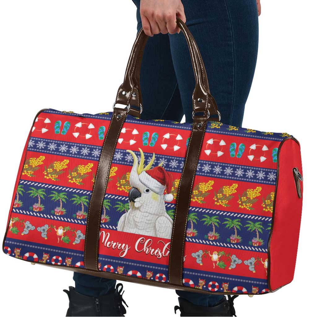 Sulphur-crested Cockatoo Australia Christmas Travel Bag Aussie Xmas Beach Vibes - Aussie Hoodie