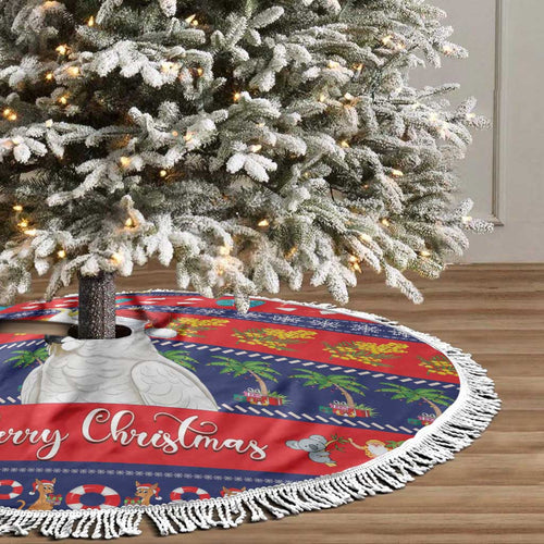 Sulphur-crested Cockatoo Australia Christmas Tree Skirt Aussie Xmas Beach Vibes - Aussie Hoodie