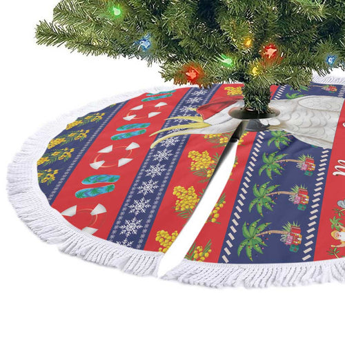 Sulphur-crested Cockatoo Australia Christmas Tree Skirt Aussie Xmas Beach Vibes - Aussie Hoodie