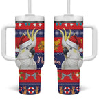 Sulphur-crested Cockatoo Australia Christmas Tumbler With Handle Aussie Xmas Beach Vibes - Aussie Hoodie