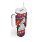 Sulphur-crested Cockatoo Australia Christmas Tumbler With Handle Aussie Xmas Beach Vibes - Aussie Hoodie