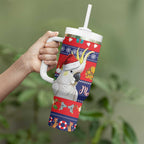 Sulphur-crested Cockatoo Australia Christmas Tumbler With Handle Aussie Xmas Beach Vibes - Aussie Hoodie
