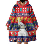 Sulphur-crested Cockatoo Australia Christmas Wearable Blanket Hoodie Aussie Xmas Beach Vibes - Aussie Hoodie