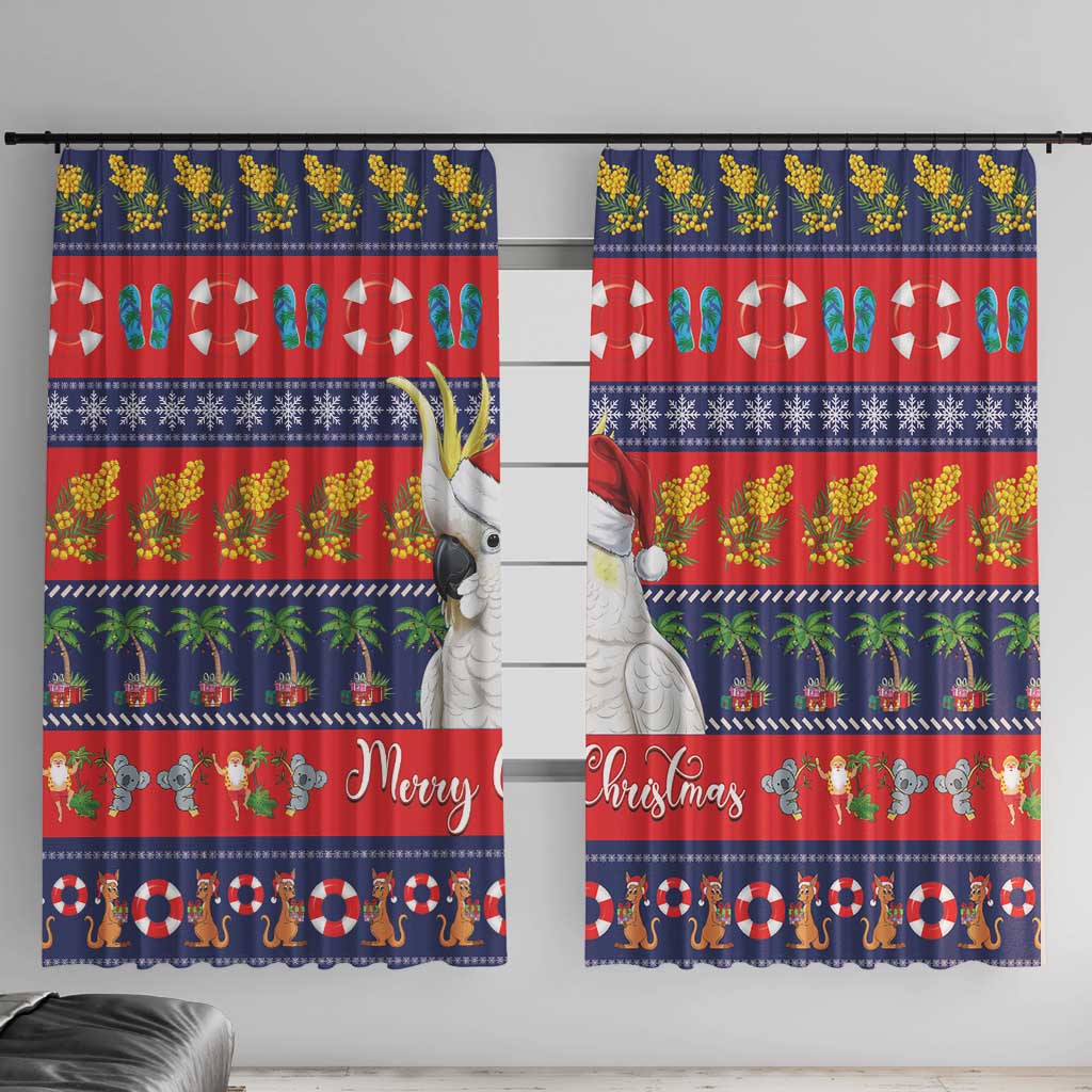 Sulphur-crested Cockatoo Australia Christmas Window Curtain Aussie Xmas Beach Vibes - Aussie Hoodie