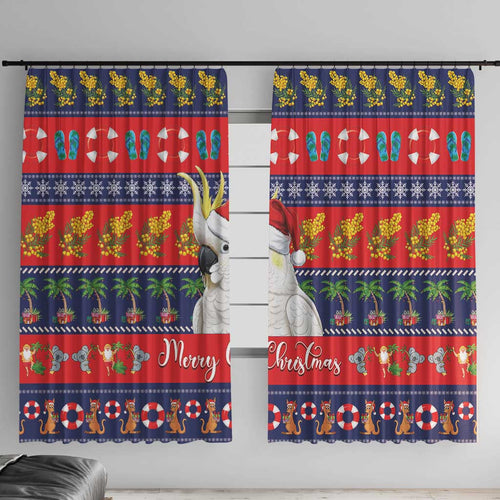 Sulphur-crested Cockatoo Australia Christmas Window Curtain Aussie Xmas Beach Vibes - Aussie Hoodie