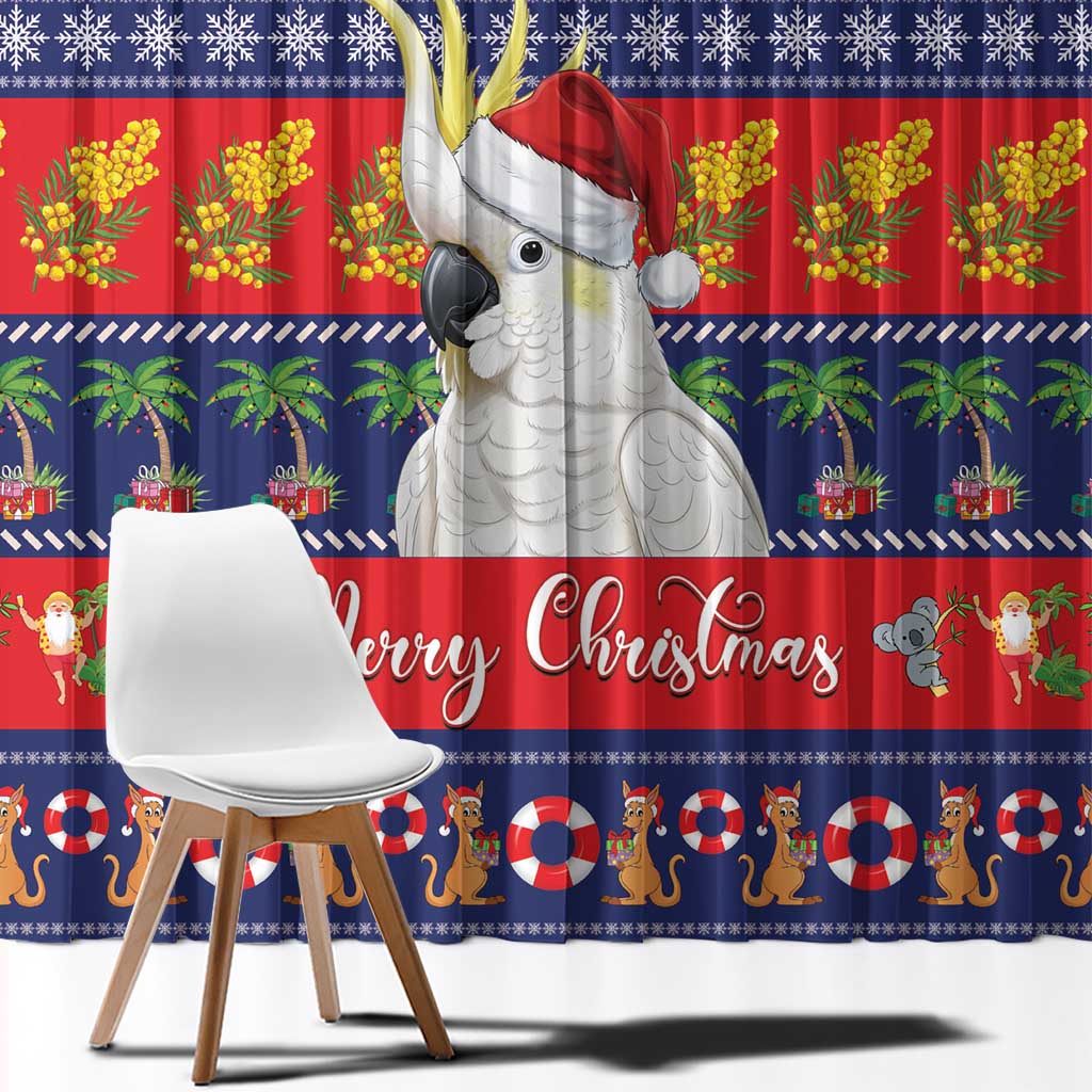 Sulphur-crested Cockatoo Australia Christmas Window Curtain Aussie Xmas Beach Vibes - Aussie Hoodie