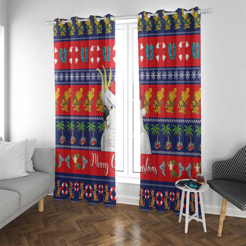 Sulphur-crested Cockatoo Australia Christmas Window Curtain Aussie Xmas Beach Vibes - Aussie Hoodie