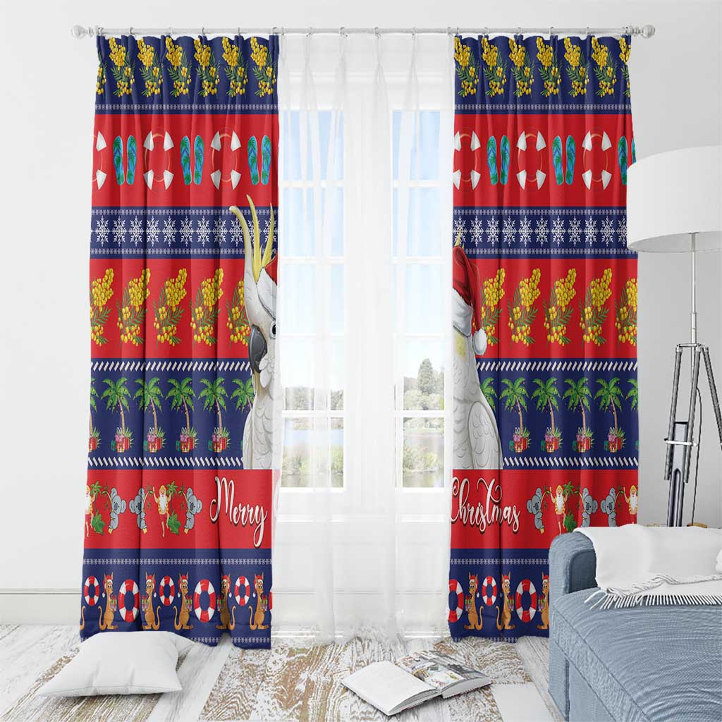 Sulphur-crested Cockatoo Australia Christmas Window Curtain Aussie Xmas Beach Vibes - Aussie Hoodie