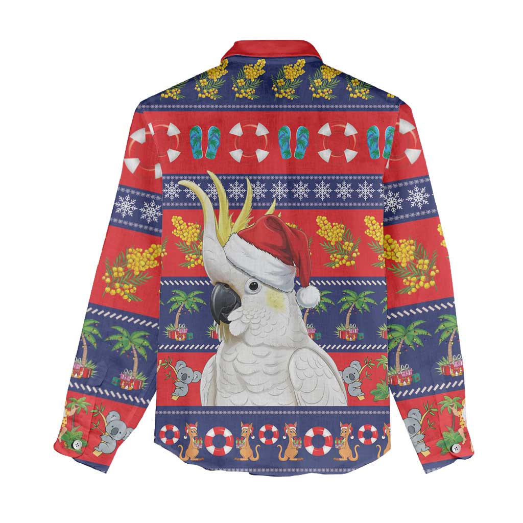 Sulphur-crested Cockatoo Australia Christmas Women Casual Shirt Aussie Xmas Beach Vibes - Aussie Hoodie