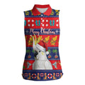 Sulphur-crested Cockatoo Australia Christmas Women Sleeveless Polo Shirt Aussie Xmas Beach Vibes - Aussie Hoodie