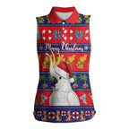 Sulphur-crested Cockatoo Australia Christmas Women Sleeveless Polo Shirt Aussie Xmas Beach Vibes - Aussie Hoodie