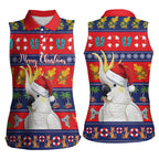 Sulphur-crested Cockatoo Australia Christmas Women Sleeveless Polo Shirt Aussie Xmas Beach Vibes - Aussie Hoodie