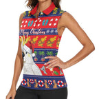 Sulphur-crested Cockatoo Australia Christmas Women Sleeveless Polo Shirt Aussie Xmas Beach Vibes - Aussie Hoodie