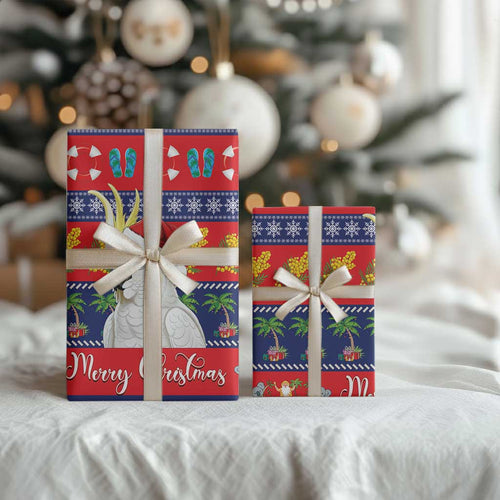 Sulphur-crested Cockatoo Australia Christmas Wrapping Paper Aussie Xmas Beach Vibes - Aussie Hoodie