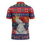 Sulphur-crested Cockatoo Australia Christmas Zipper Polo Shirt Aussie Xmas Beach Vibes - Aussie Hoodie