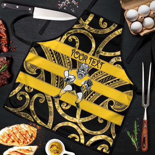 Taranaki Custom Rugby New Zealand Apron Aotearoa Maori Pukana Tiki Mascot