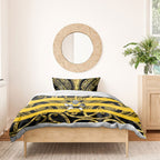 Taranaki Custom Rugby New Zealand Bedding Set Aotearoa Maori Pukana Tiki Mascot