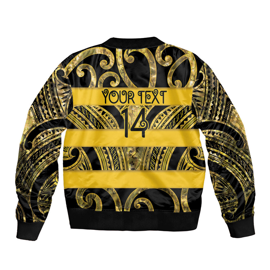 Taranaki Custom Rugby New Zealand Bomber Jacket Aotearoa Maori Pukana Tiki Mascot