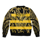 Taranaki Custom Rugby New Zealand Bomber Jacket Aotearoa Maori Pukana Tiki Mascot
