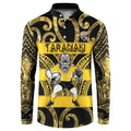 Taranaki Custom Rugby New Zealand Button Sweatshirt Aotearoa Maori Pukana Tiki Mascot