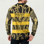 Taranaki Custom Rugby New Zealand Button Sweatshirt Aotearoa Maori Pukana Tiki Mascot
